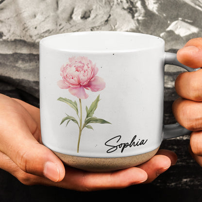 Custom Name & Birth Flower Minimalism Style Watercolor Gifts For Women - Personalized Mug