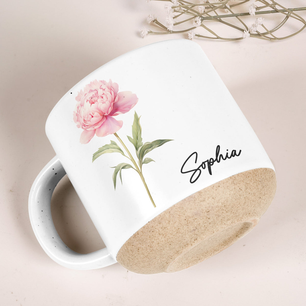Custom Name & Birth Flower Minimalism Style Watercolor Gifts For Women - Personalized Mug
