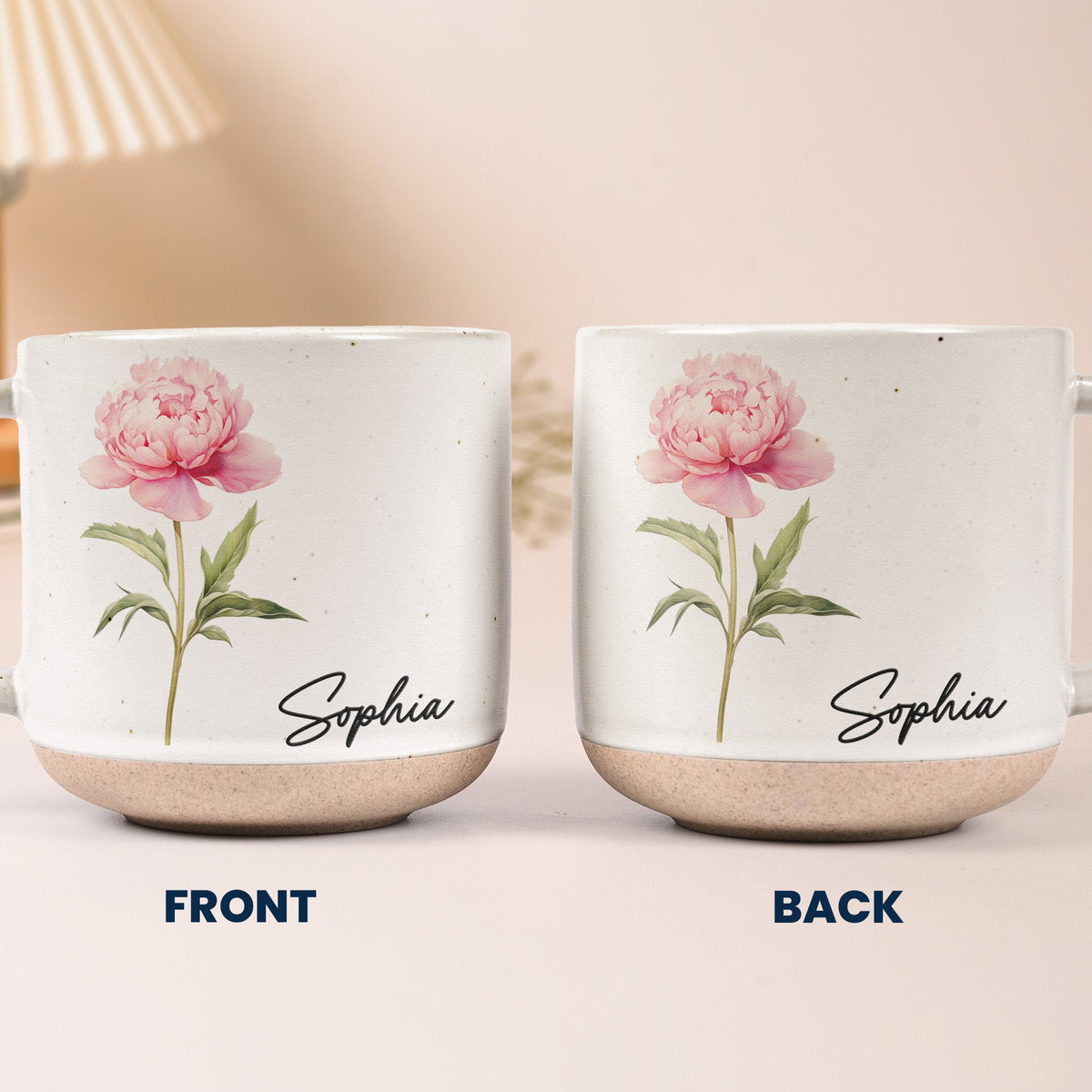 Custom Name & Birth Flower Minimalism Style Watercolor Gifts For Women - Personalized Mug