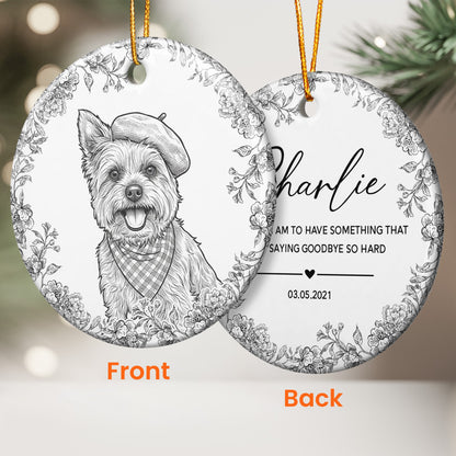 Custom Pet Portrait Sketch Line Art Memorial Christmas Gifts - Personalized Ornament