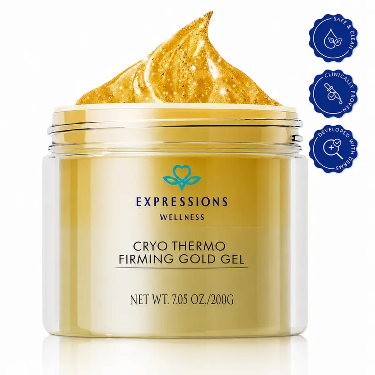 EXPRESSIONS WELLNESS Cryo Thermo Firming Gold Gel 200g jar